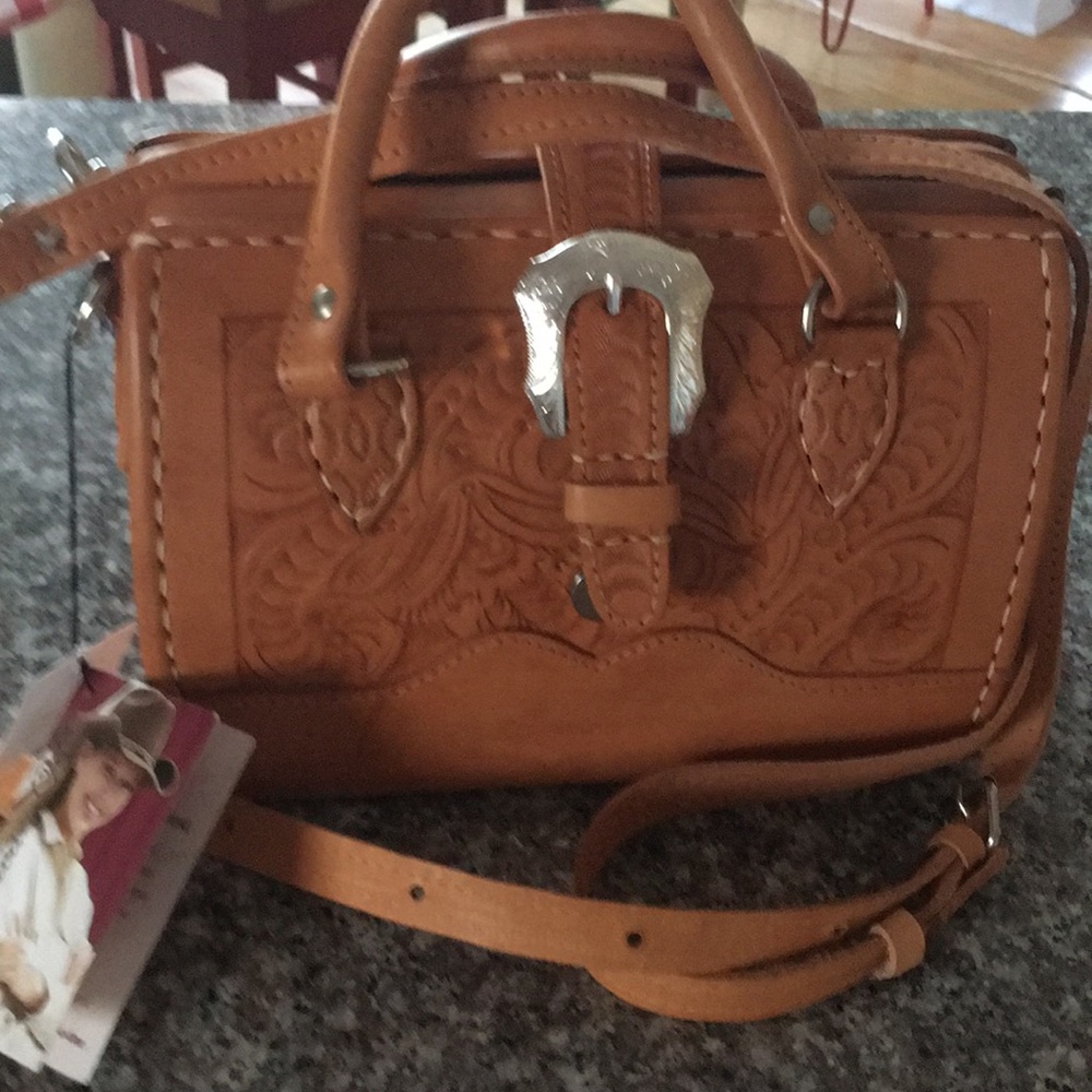 Large vintage  leather western style purse!
